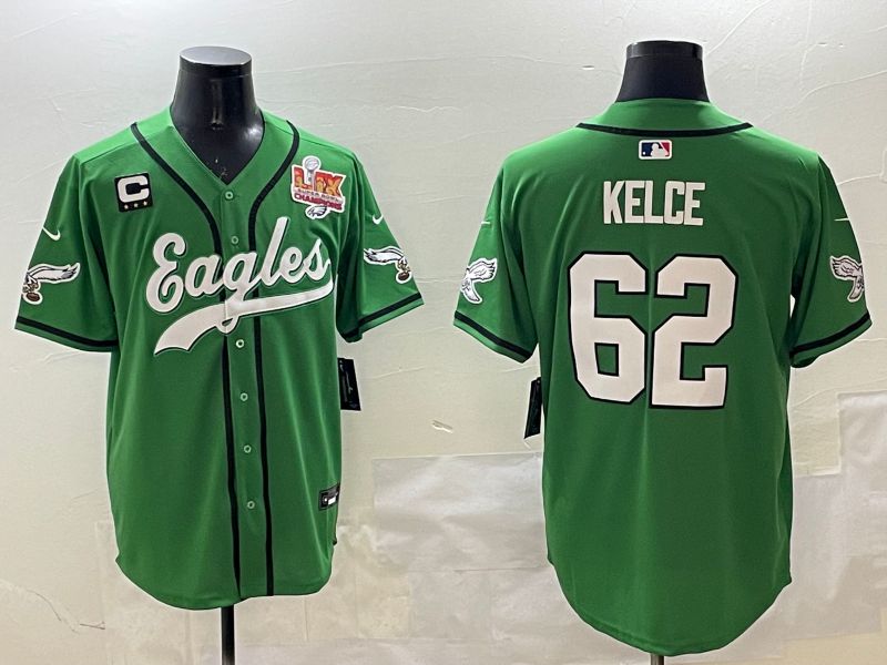 Men Philadelphia Eagles #62 Kelce Green three generations Jointly Name 2025 Nike Limited NFL Jersey style 1